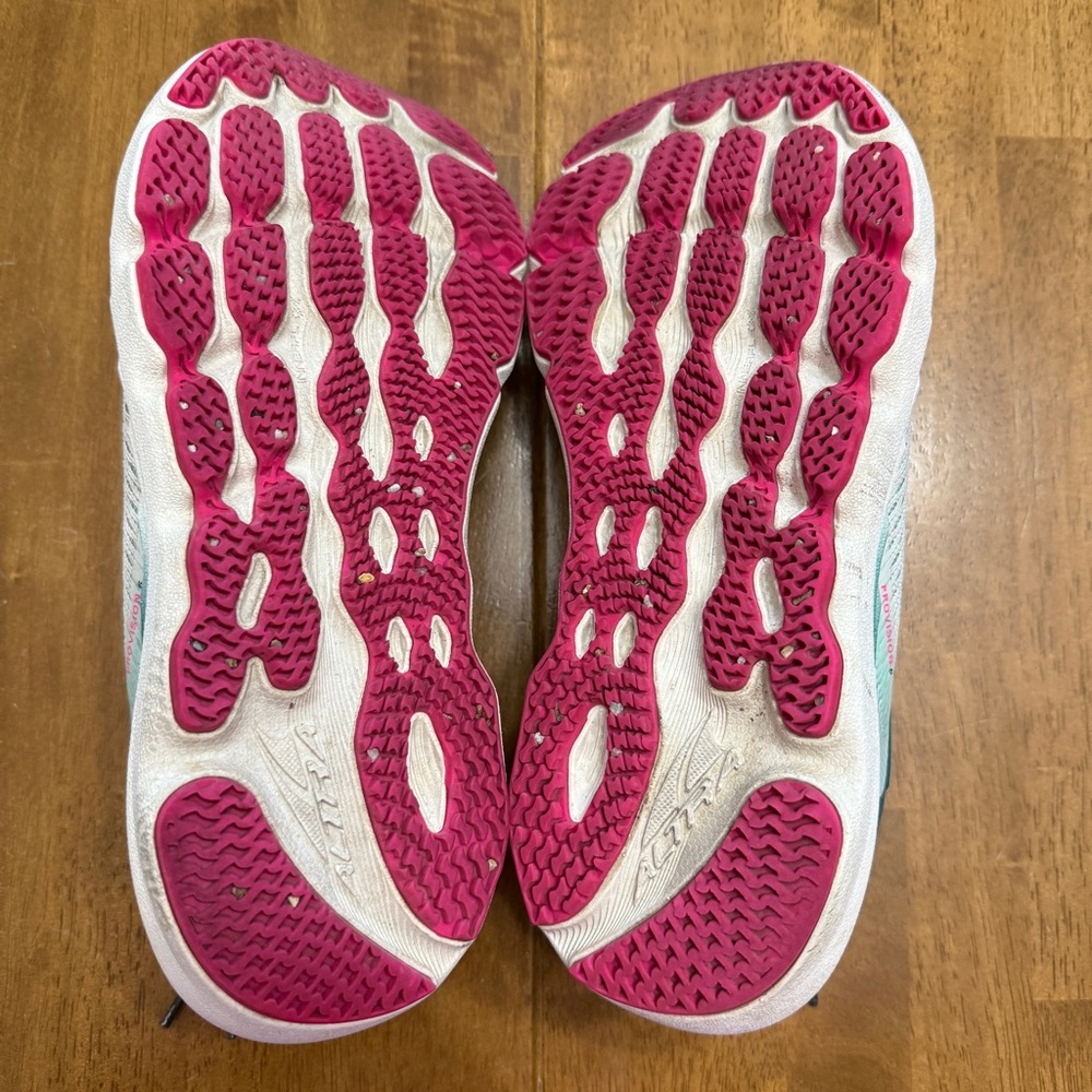 Altra Women's White Teal Pink Orange Athletic Running Shoes - Picture 10 of 13